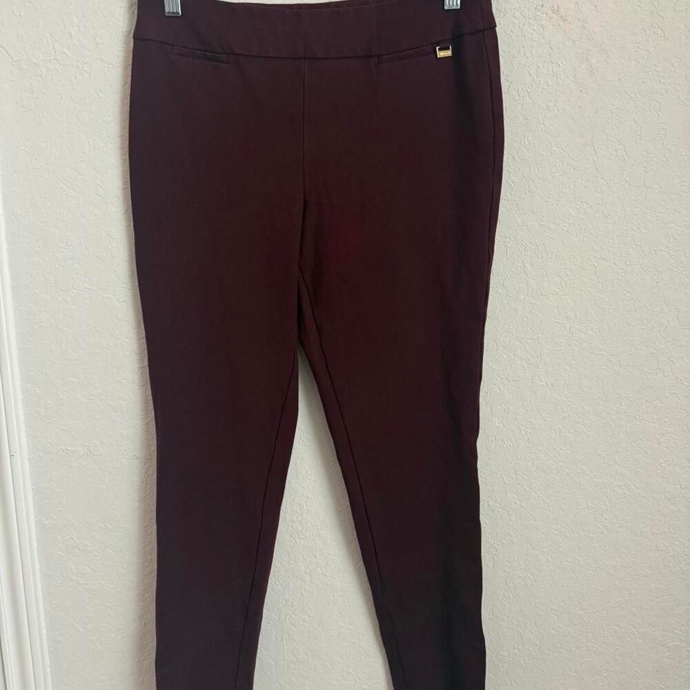 Anne Klein Burgundy Pull-On Stretch Dress Pants Women’s Large Career Office